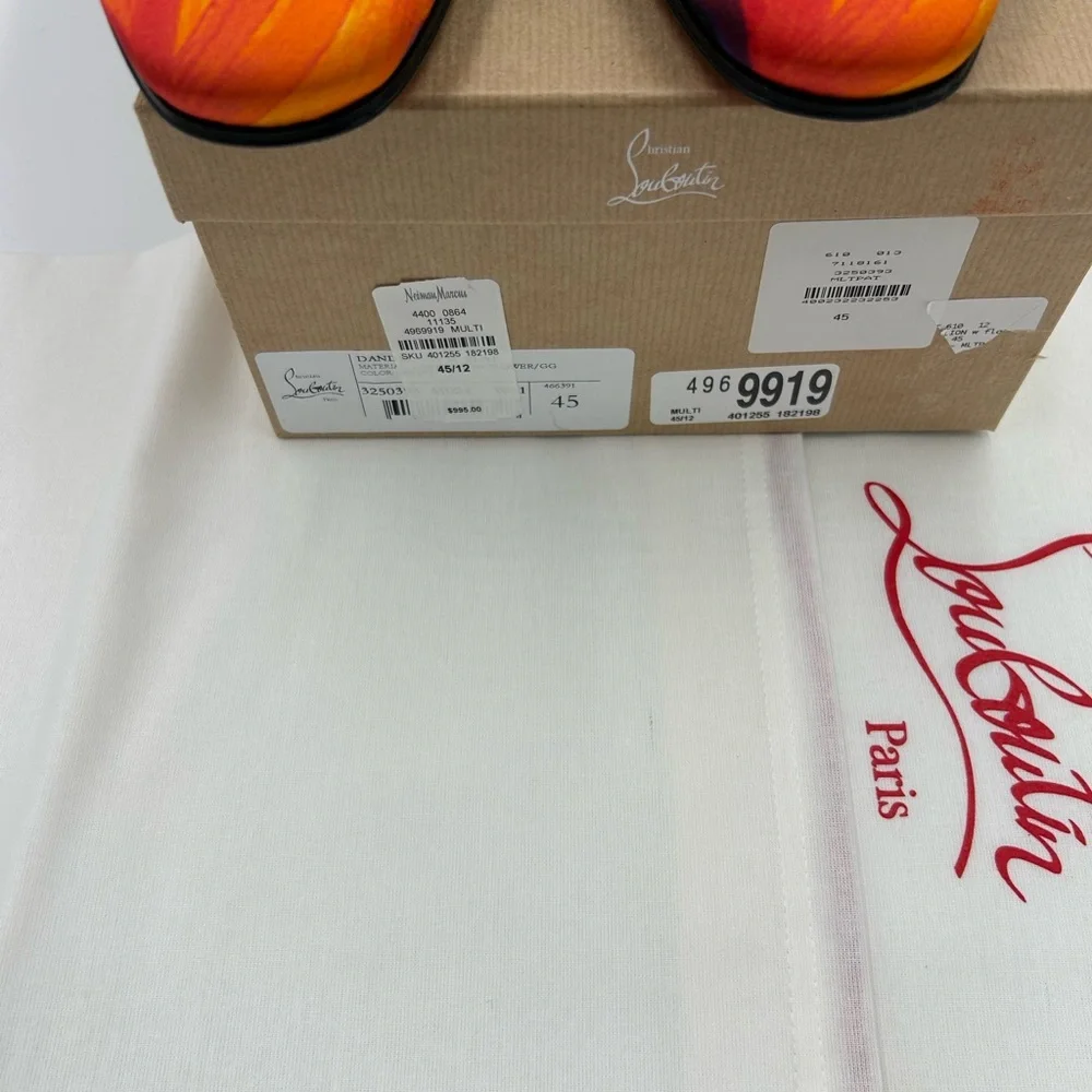 Men's Christian Louboutin, dandy, chick floral satin loafers size 45 made Italy - Picture 5 of 13